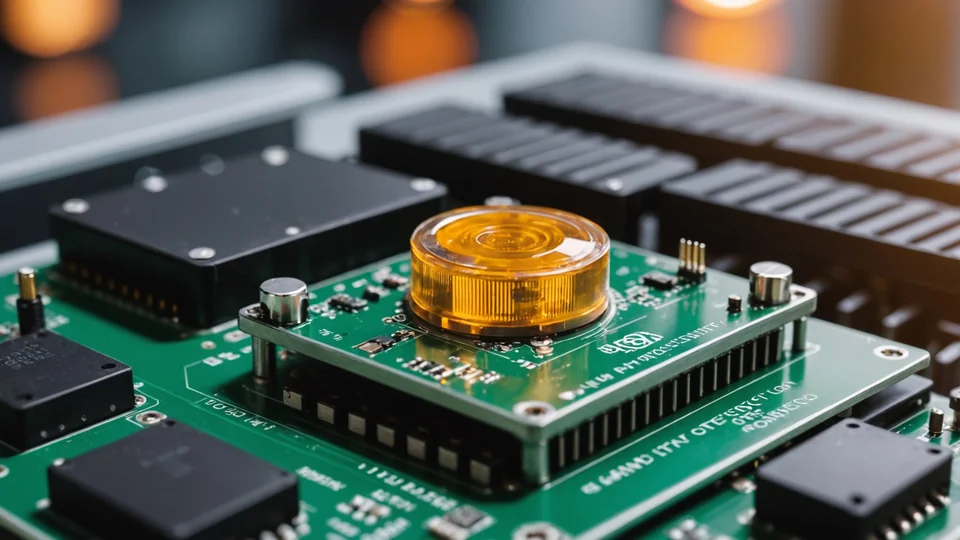 Industrial IoT edge device processor board inside facility sensor enclosure